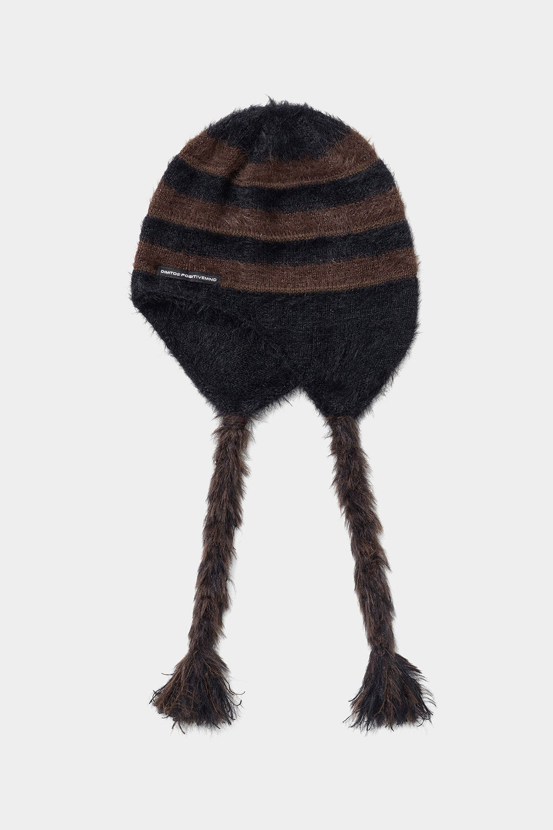 BRUSHED STRIPE EAR FLAP BEANIE DARK NAVY