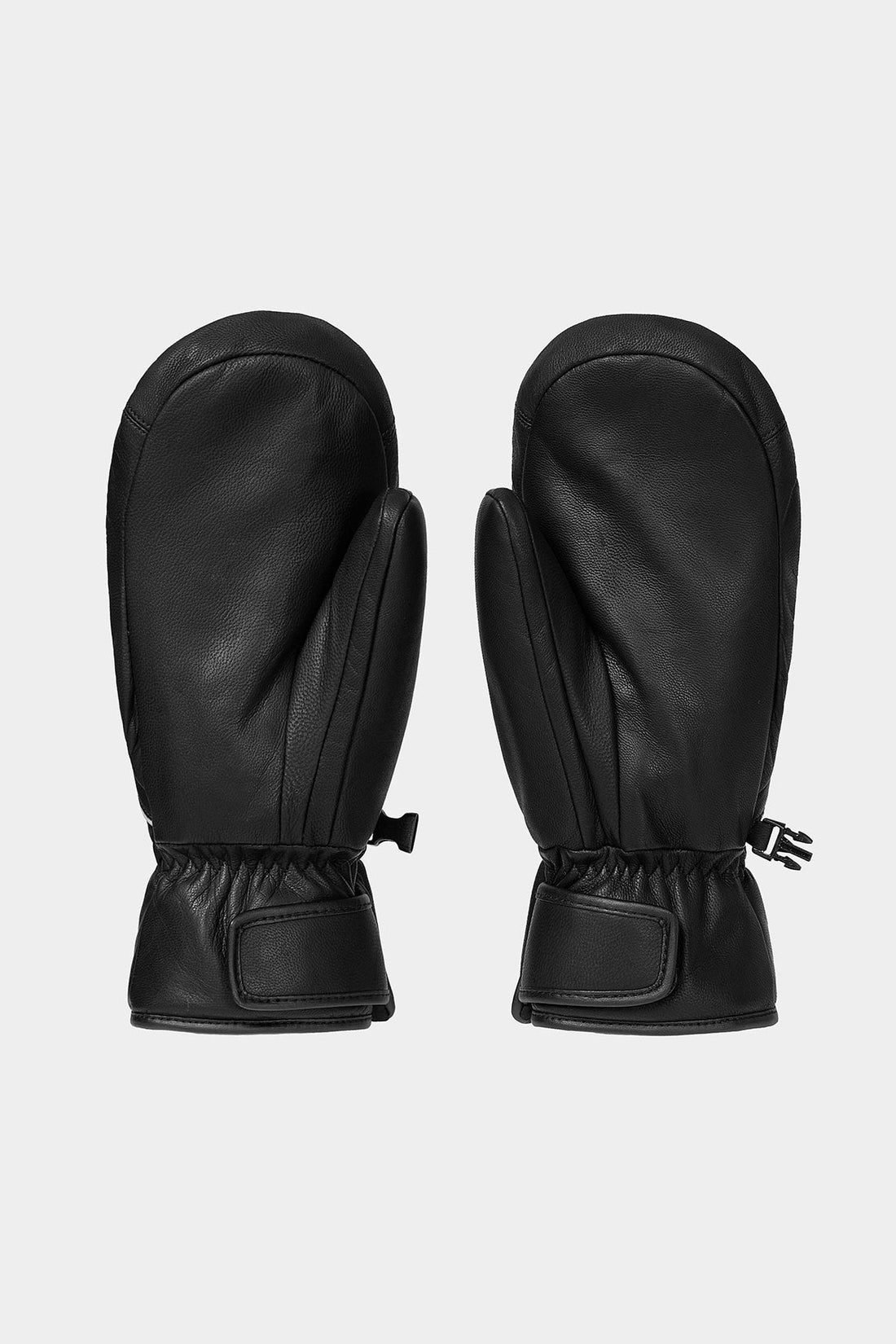 PIPING LEATHER MITTEN BLACK