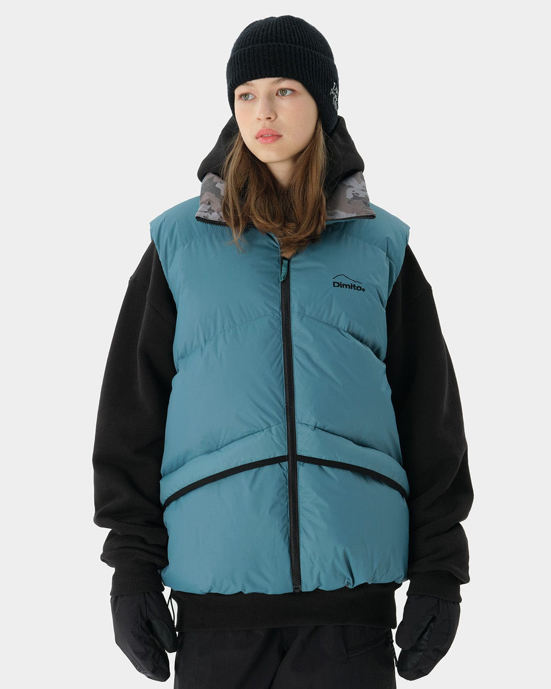 23 REVERSIBLE DOWN VEST MARINE GREEN