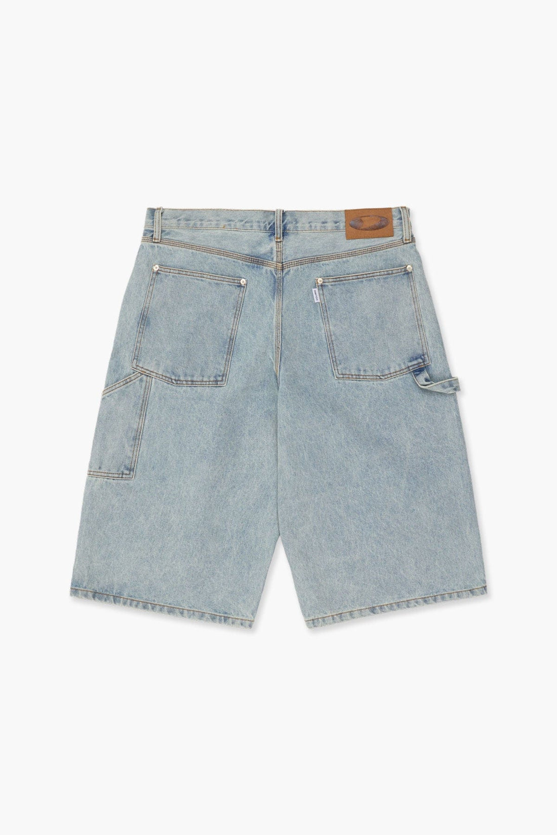 CARPENTER DENIM SHORTS (LONG & LOOSE FIT) LIGHT BLUE
