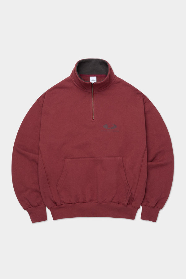 CIRCLE LOGO HALF ZIP SWEATSHIRT BURGUNDY