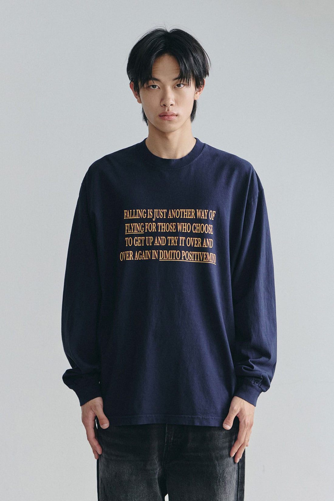 DMT FLOW LSV GD 6.5OZ TEE NAVY
