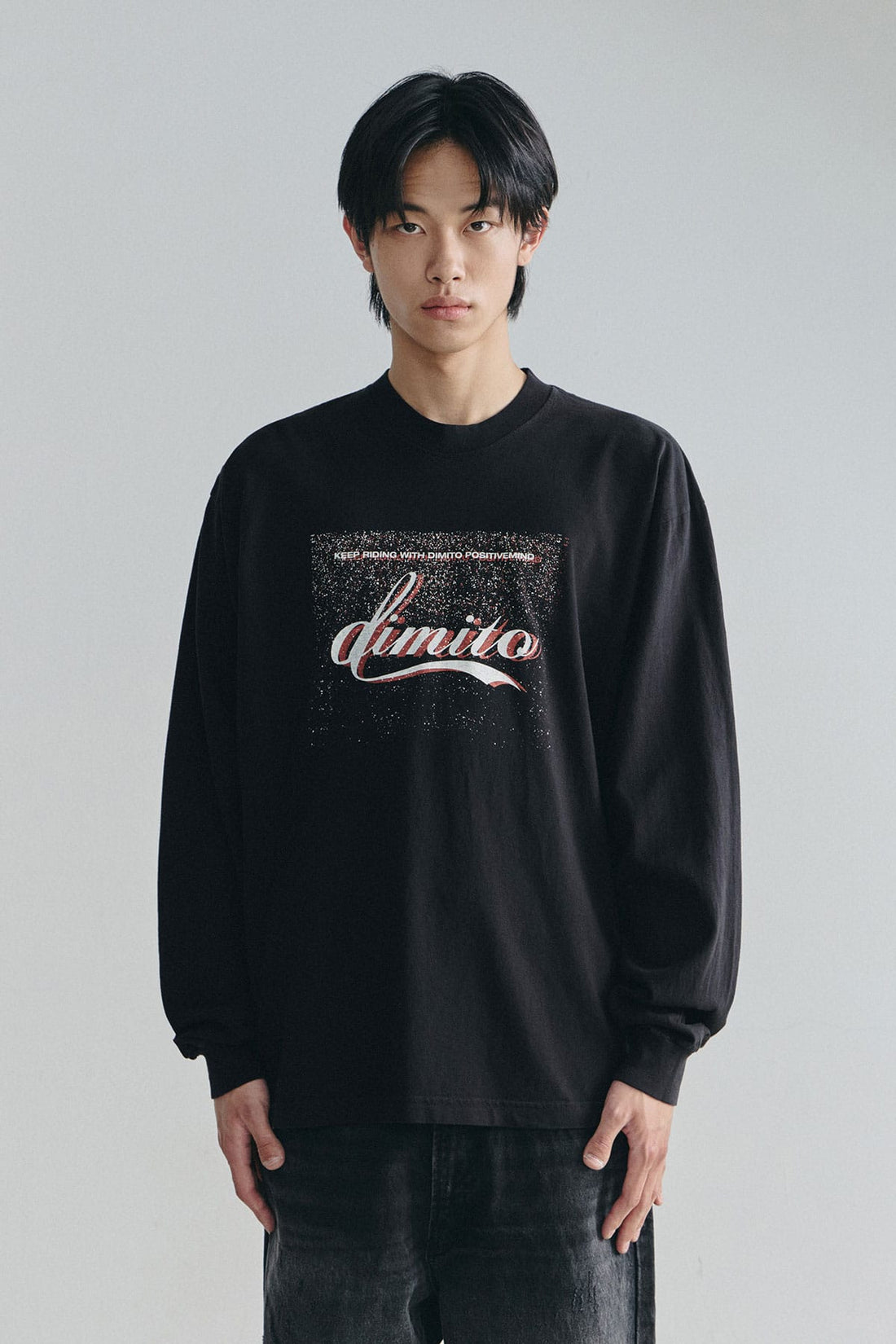 DMT VINTAGE SCRIPT LSV GD 6.5OZ TEE BLACK