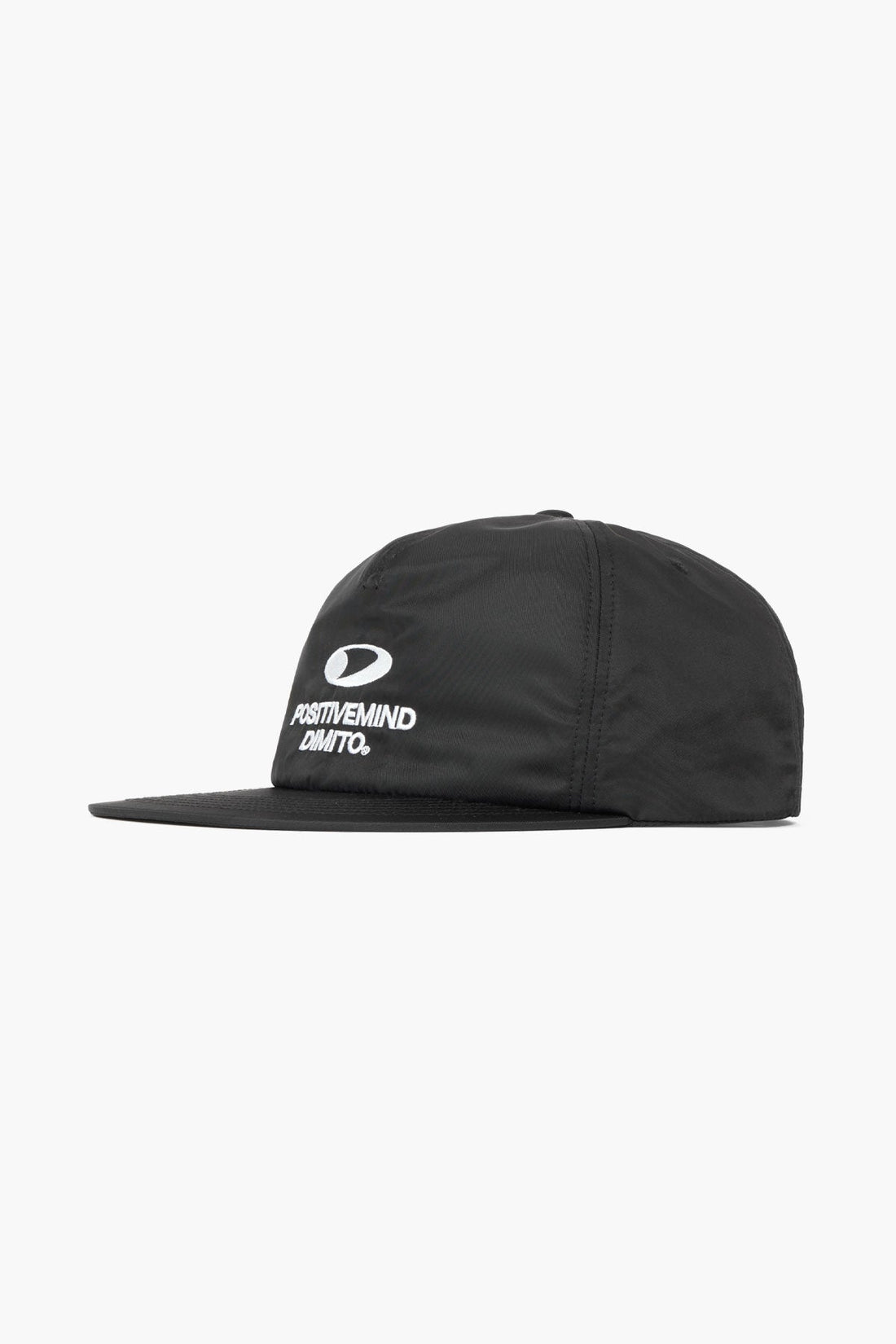 CIRCLE LOGO SATIN TRUCKER CAP BLACK