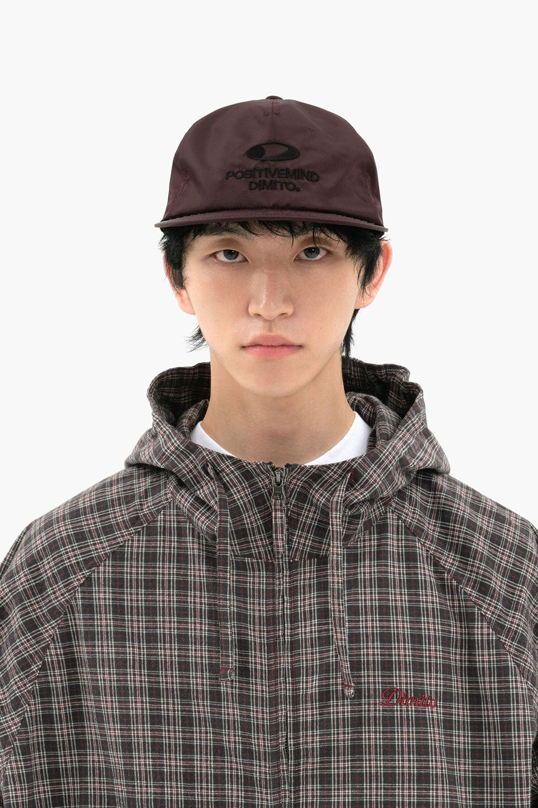 CIRCLE LOGO SATIN TRUCKER CAP WINE