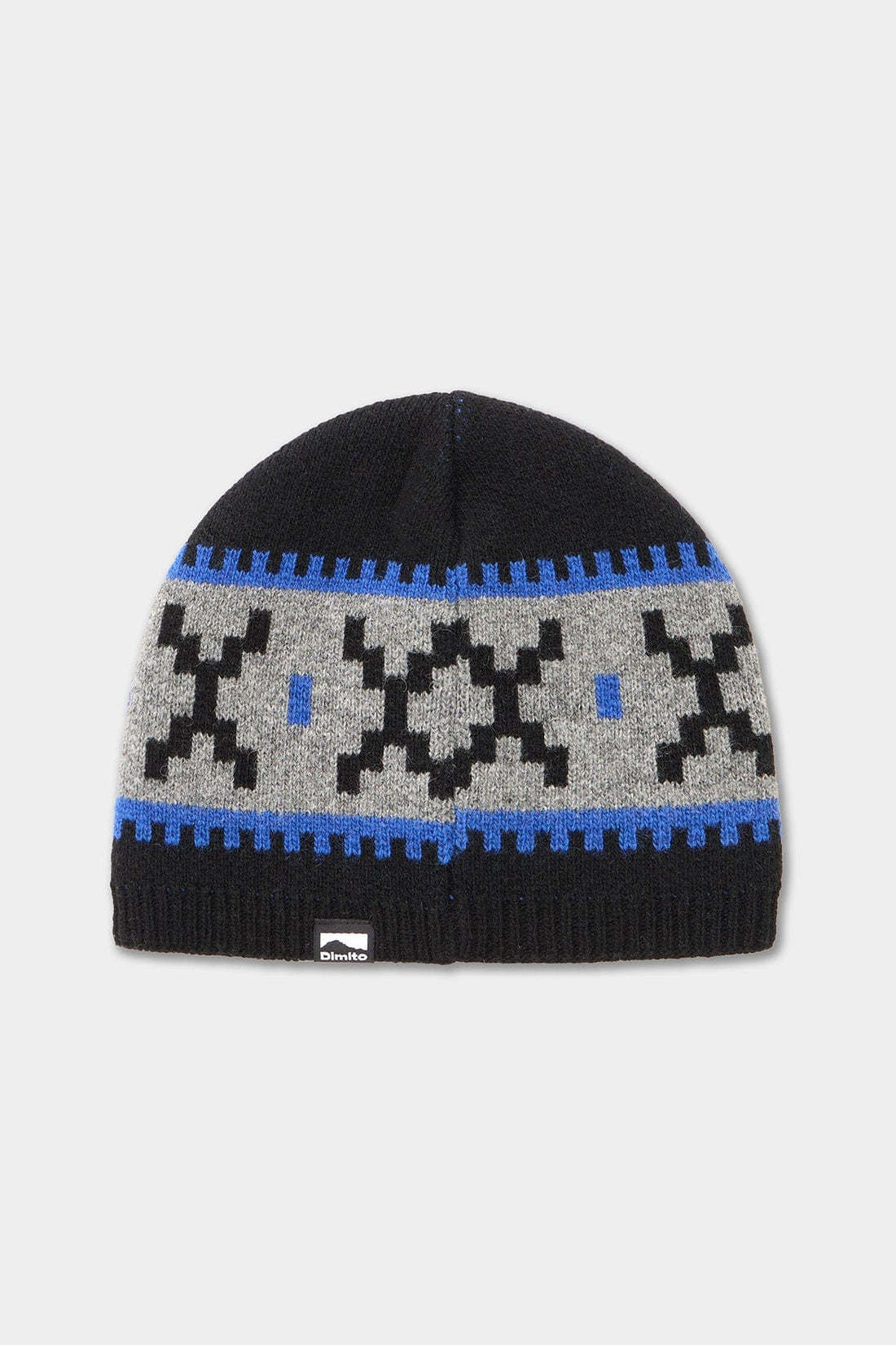 CROCHET BLOCK BEANIE BLACK