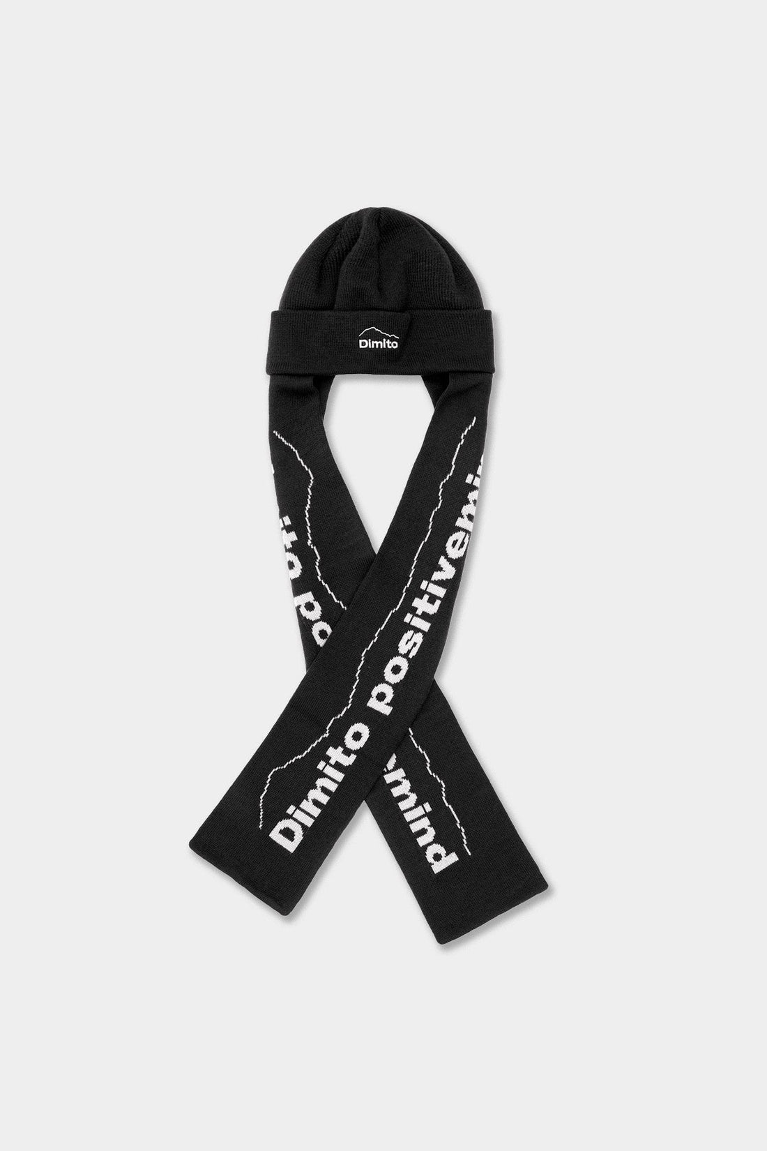 MUFF KNIT BEANIE BLACK