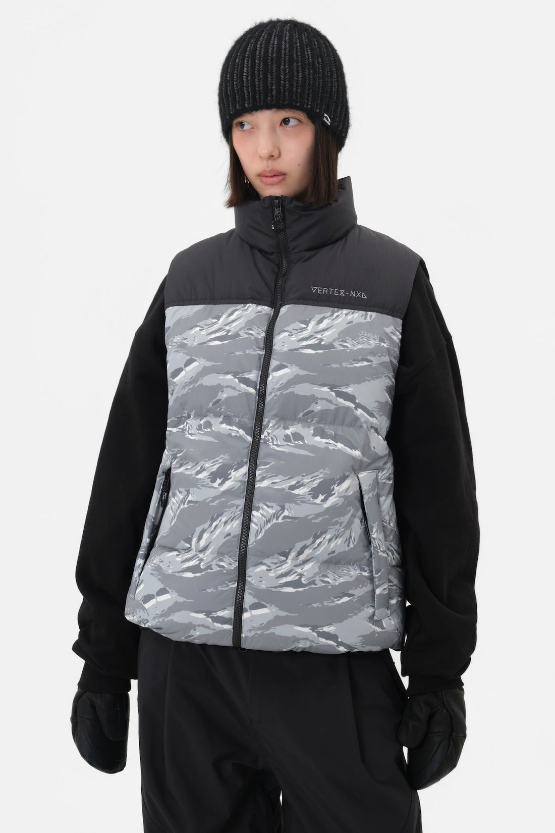 [2526] VTX DOWN VEST TIGER GREY CAMO